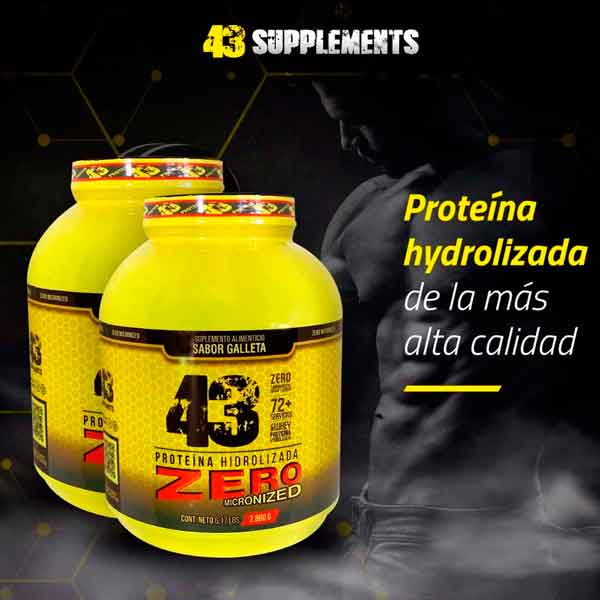 43 SUPPLEMENTS PROTEÍNA ZERO CARBOS SABOR CHOCOLATE 6 LBS 72 SERV+ CI