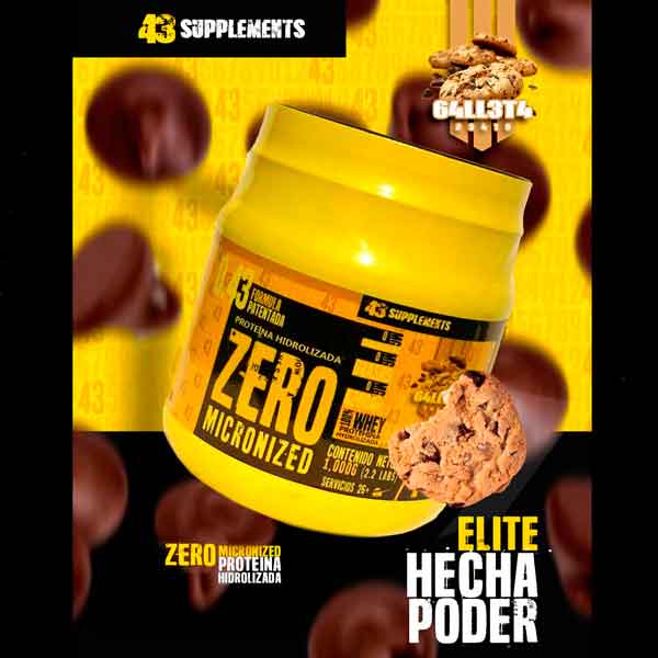 43 SUPPLEMENTS PROTEÍNA ZERO CARBOS SABOR GALLETA 1KG 26SERV+ CILINDR