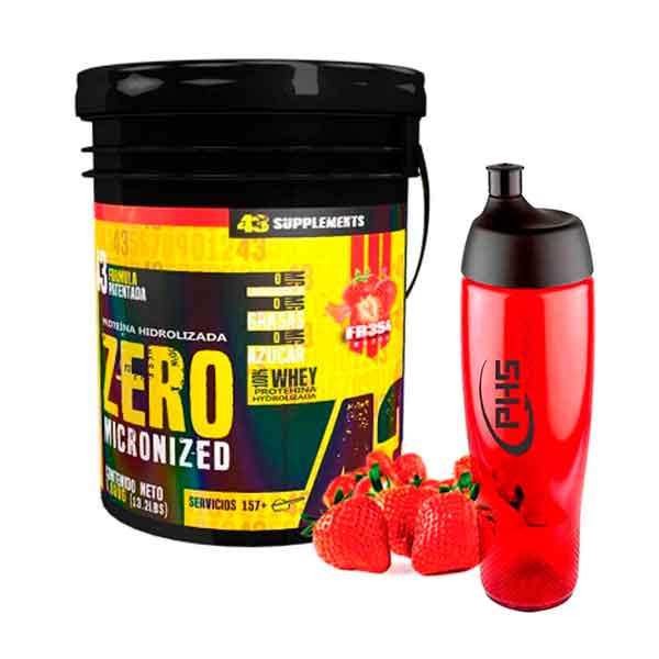 43 SUPPLEMENTS PROTEÍNA ZERO CARBOS SABOR FRESA CUBETA 6KG 157SERV+ C