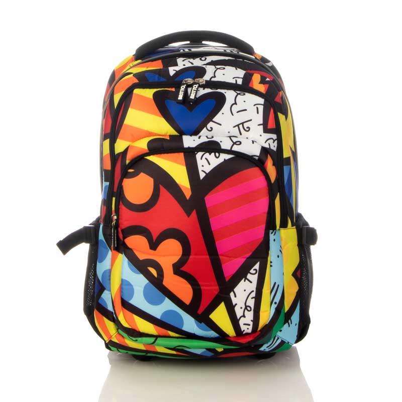 Mochila Con Ruedas Original Romero Britto Heart