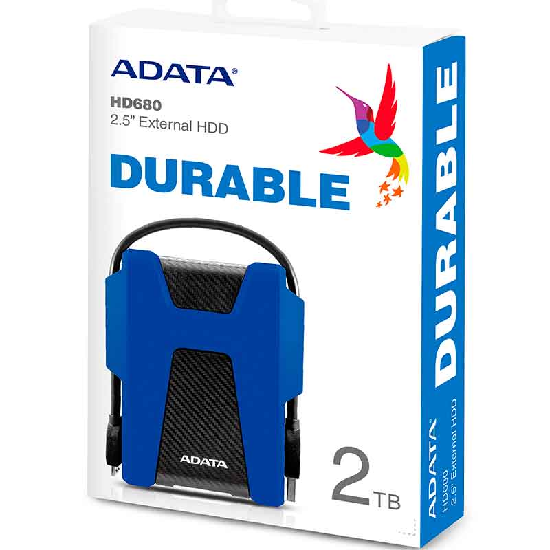 Disco Duro Externo 2TB ADATA HD680 USB 3.2 Uso Rudo Portatil AHD680-2TU31-CBL 