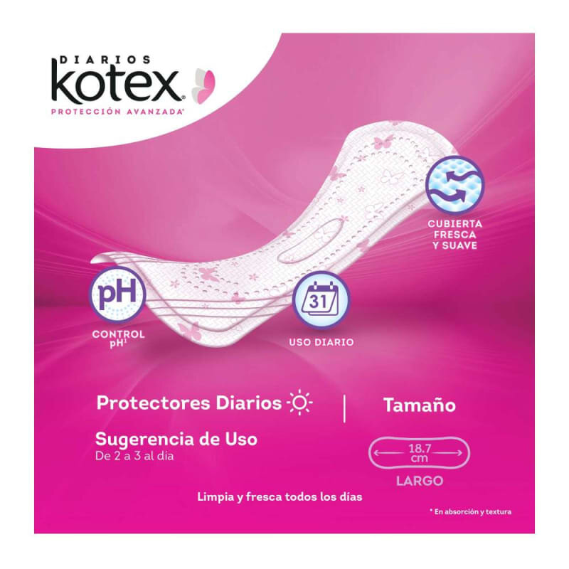 Pantiprotectores Kotex Largos 132 pzas