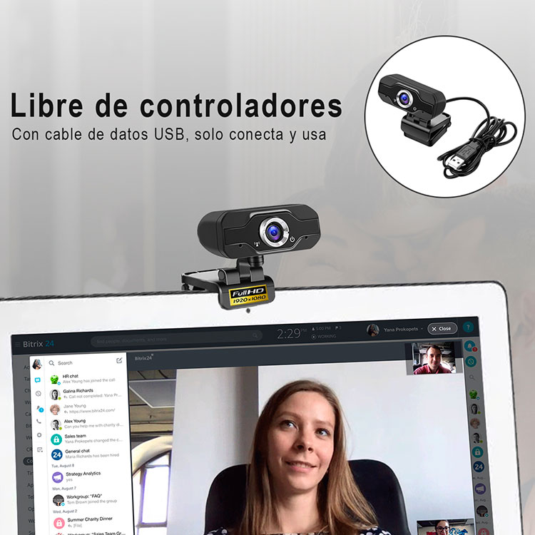 Camara web Webcam Full Hd Usb 20 microfono Pc Laptop video