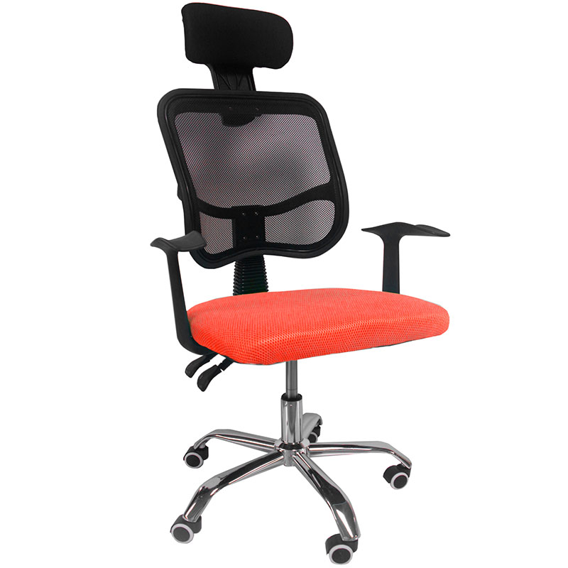 Silla Oficina Reclinable Cabecera Ajustable Sillon Ejecutivo Ergonomico Naranja