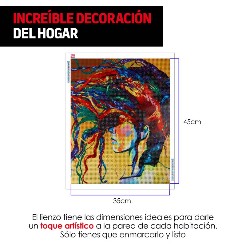 Diamond Painting Kit 5D 45x35 cms Incluye Accesorios Redlemon.