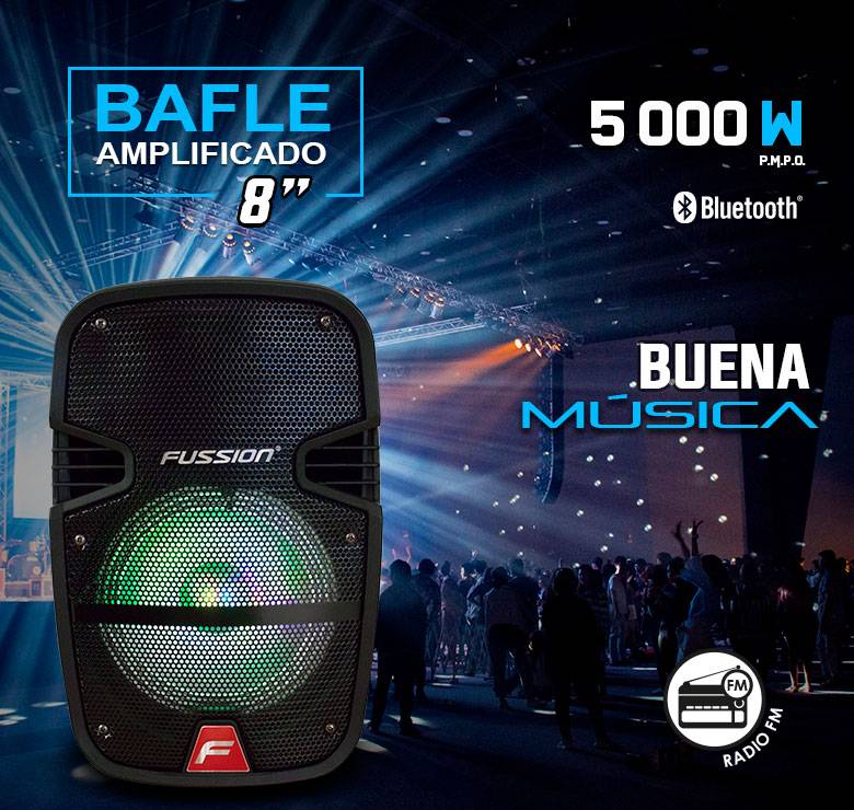 BAFLE AMPLIFICADO FUSSION PBS-9936BK 8" 5 000 W END4**