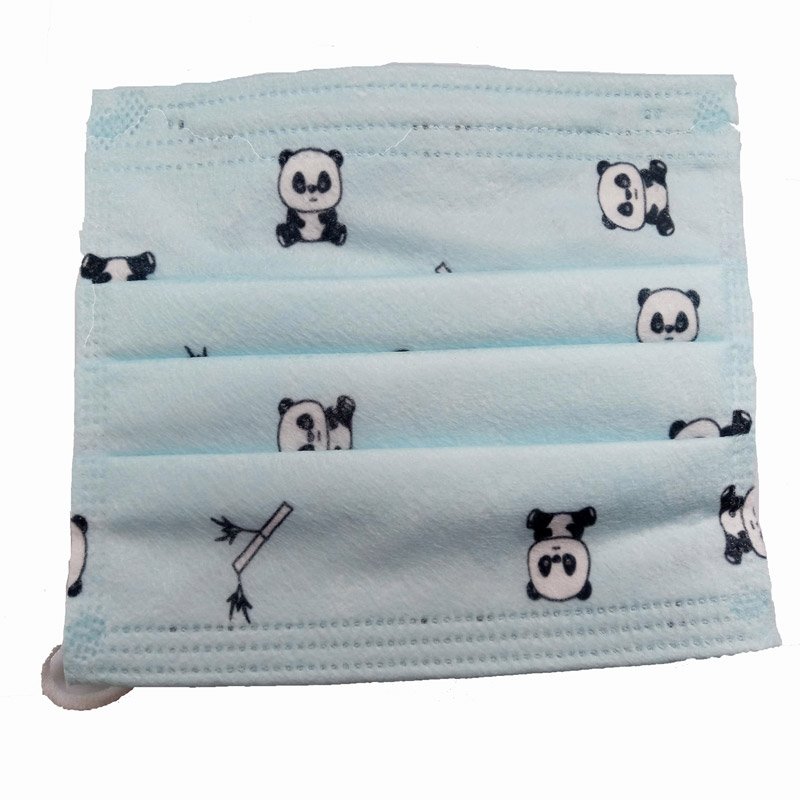 Caja con 50 Cubrebocas para NIÑOS Panda Azul