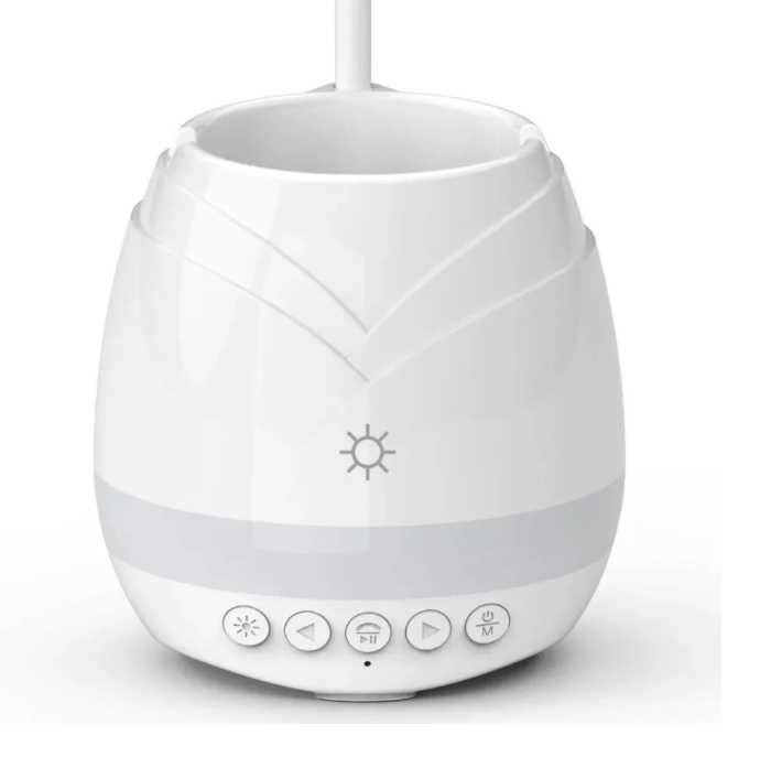 Lampara de escritorio con bocina incluye soporte para celular y porta lapices cuenta con touch y luz ambiental 