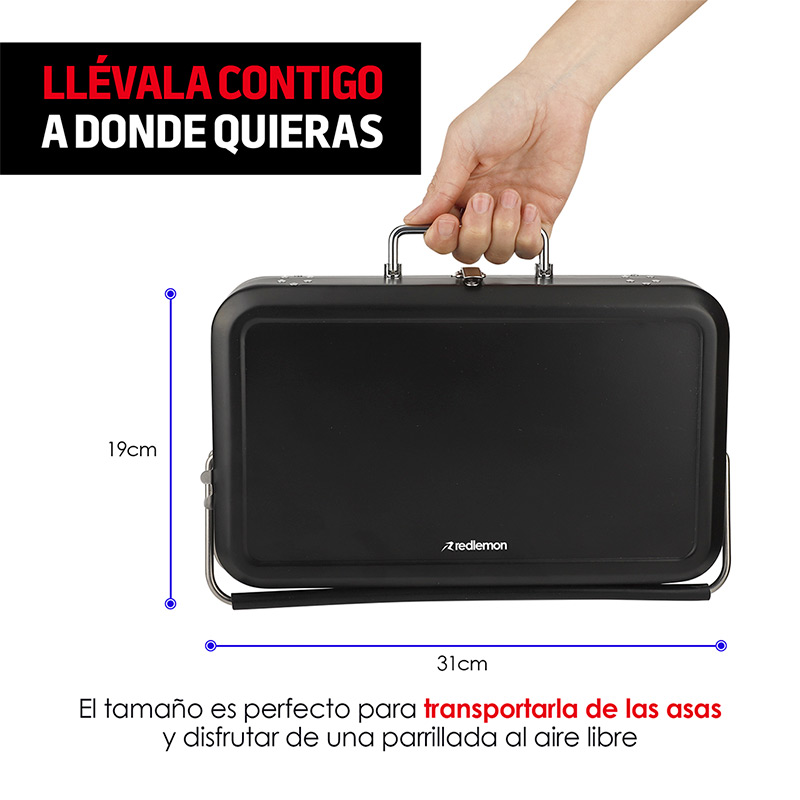 Asador Portátil Acero Inoxidable Plegable Maletín Redlemon