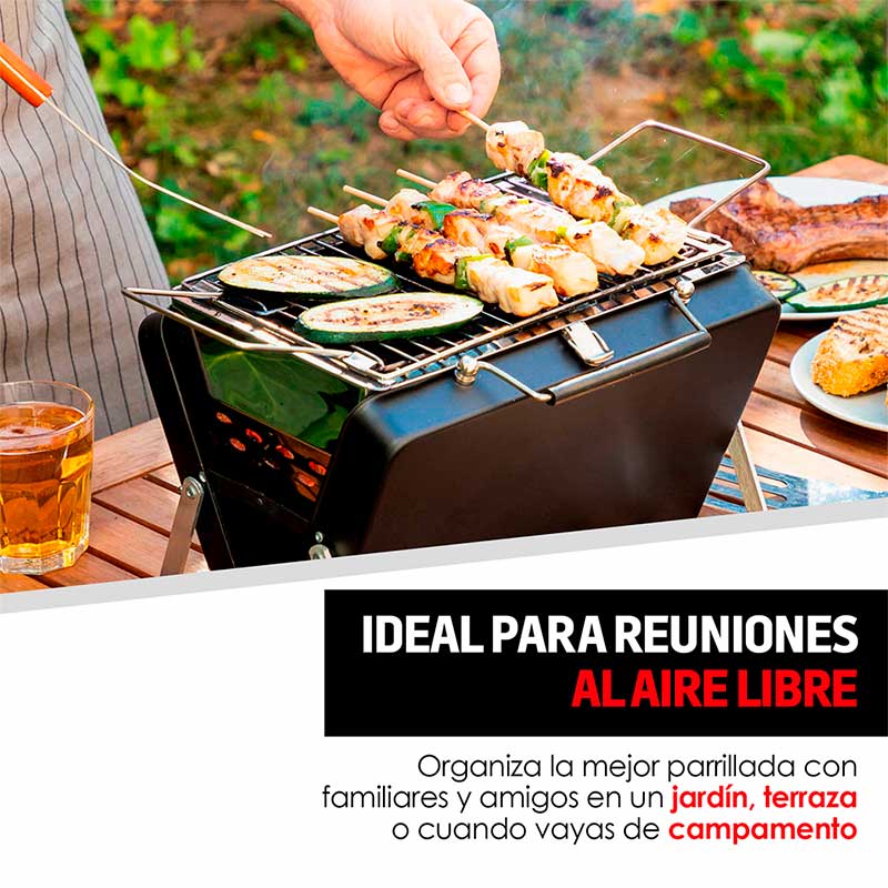 Asador Portátil Acero Inoxidable Plegable Maletín Redlemon