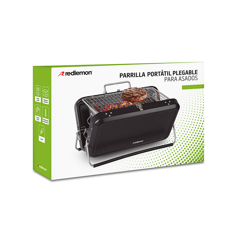 Asador Portátil Acero Inoxidable Plegable Maletín Redlemon