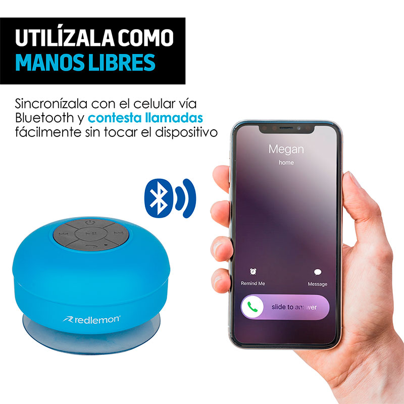 Mini Bocina Bluetooth Manos Libres para la Regadera Redlemon