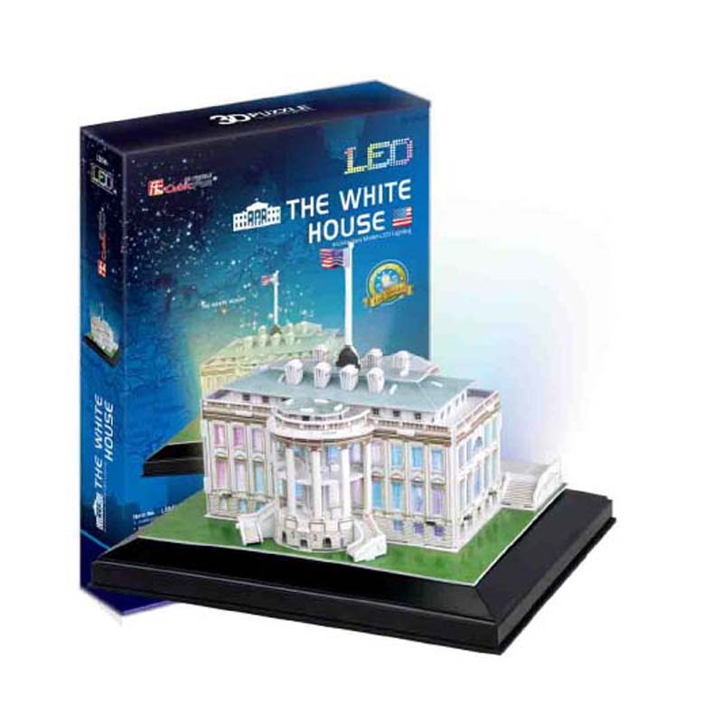 ROMPECABEZAS 3D CASA BLANCA ILUMINACION CON LED SERIE ARQUITECTONICOS