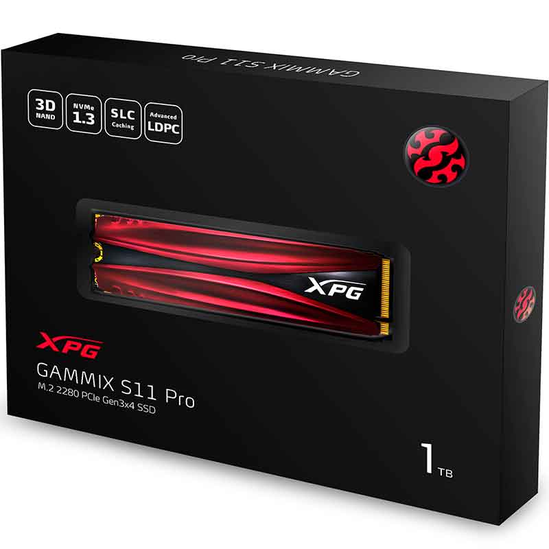 Unidad de Estado Solido SSD M.2 1TB XPG GAMMIX S11 Pro NVMe PCIe 3.0 3350/2800 MB/s AGAMMIXS11P-1TT- 