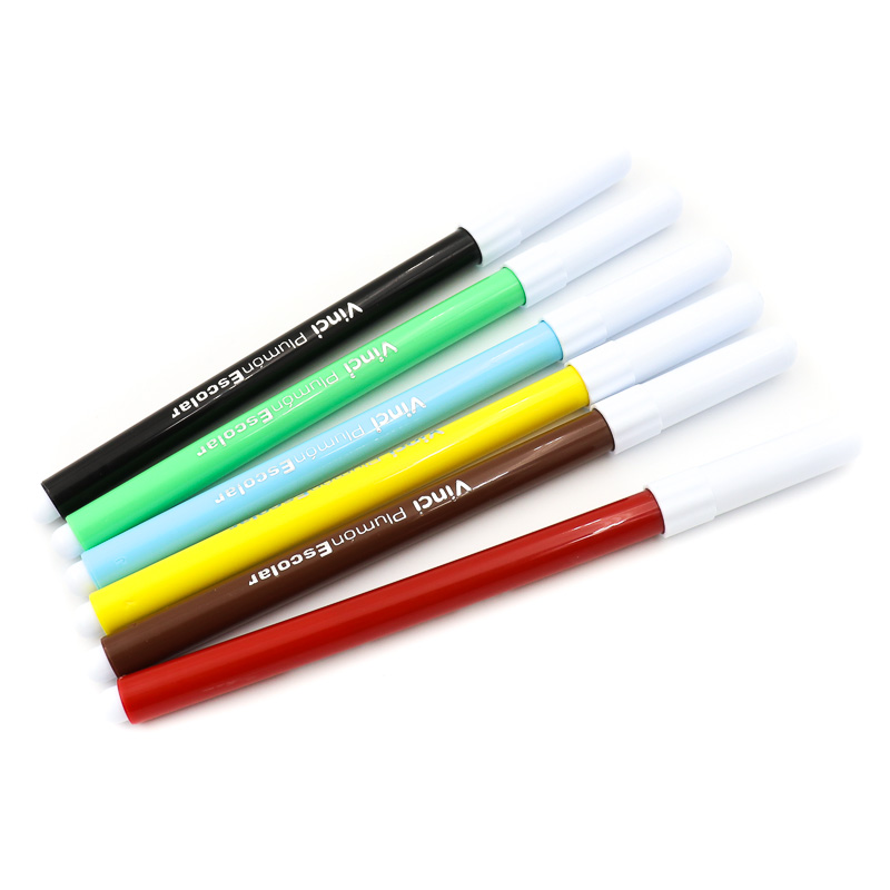 Plumones De Colores Delgados Lavables Vinci 6 Pzas