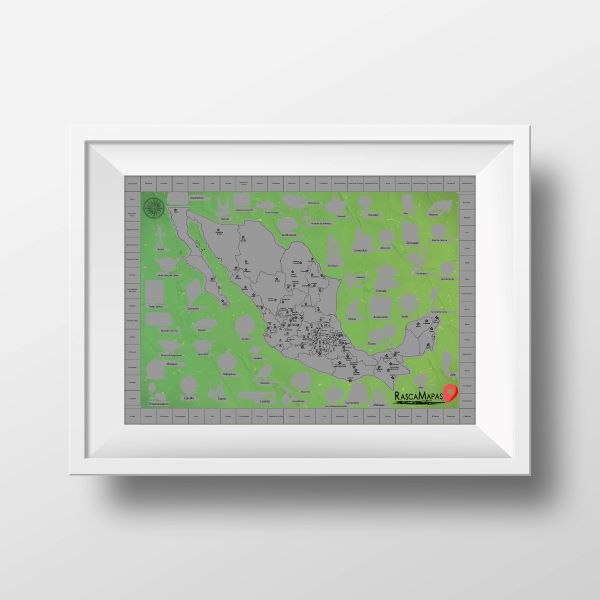Rasca Mapas de los 132 Pueblos Mágicos con ilustraciones