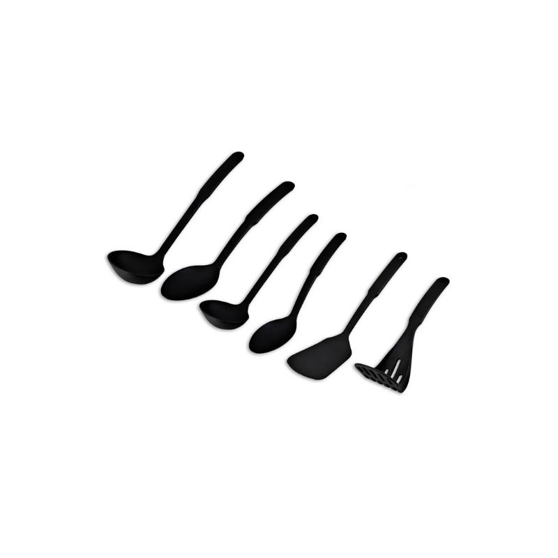 Juego de Utensilios de Cocina Nylon Silicona Carrusel, 7 piezas color Negro