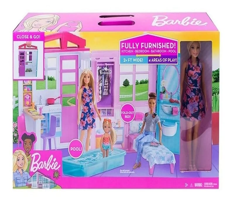 casa glam barbie fab life de 2 pisos con muñeca