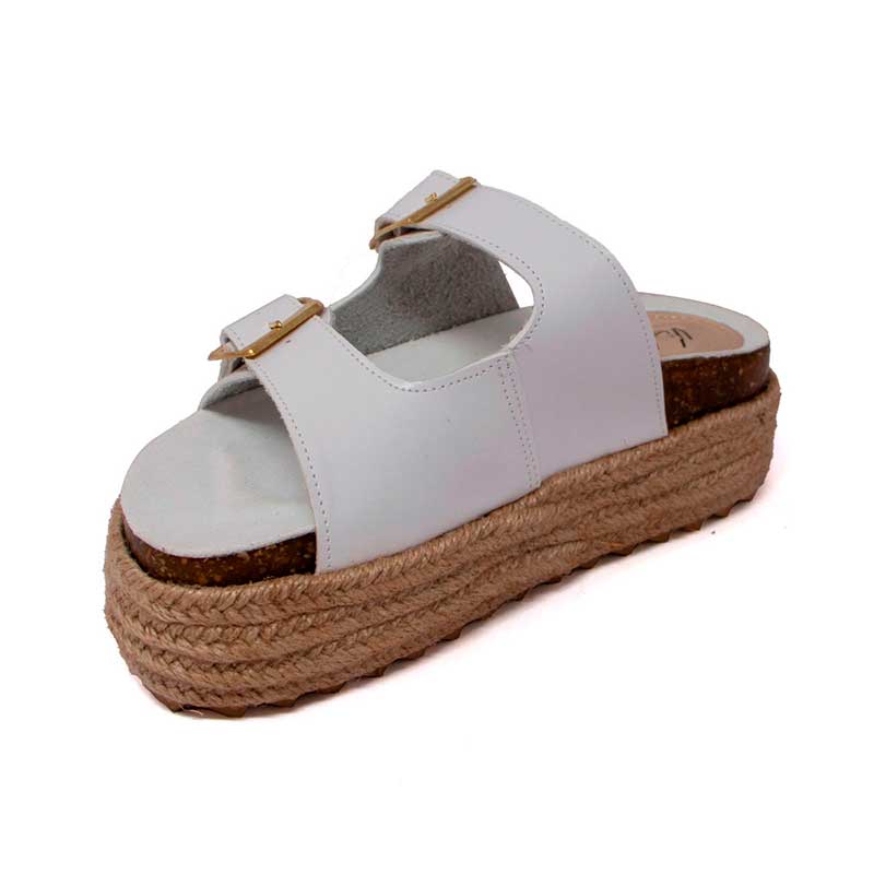 Sandalia De Plataforma Vida Leve Para Mujer Color Blanco
