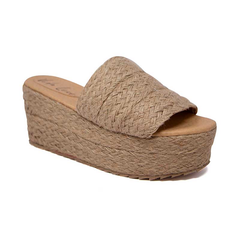 Sandalia Plataforma De Yute Vida Leve De Mujer Color Natural