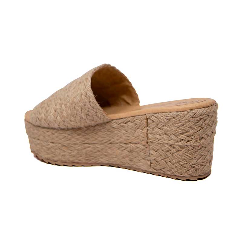 Sandalia Plataforma De Yute Vida Leve De Mujer Color Natural