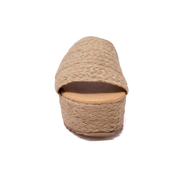 Sandalia Plataforma De Yute Vida Leve De Mujer Color Natural