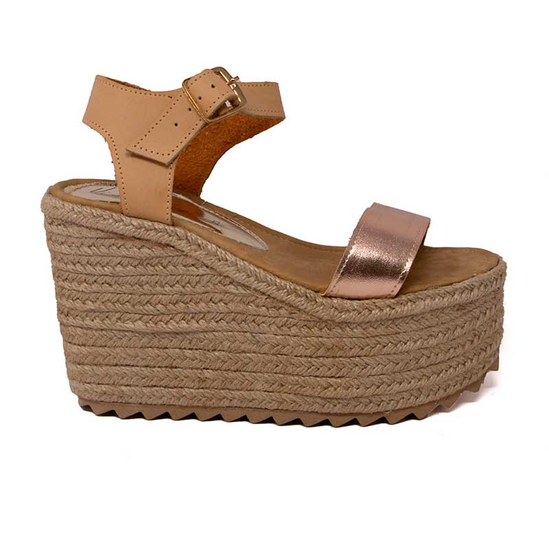 Sandalia De Plataforma Vida Leve Para Mujer Color Rose Gold