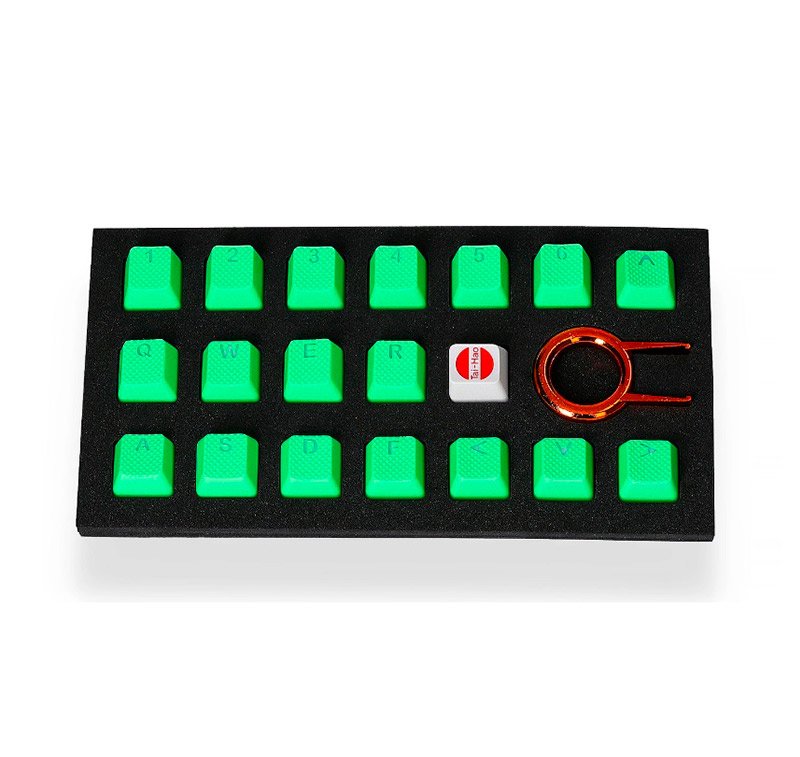 Double Shot 18 Keycap Teclas Rubber Set de Precisión Gamer (tai-hao) Verde Green