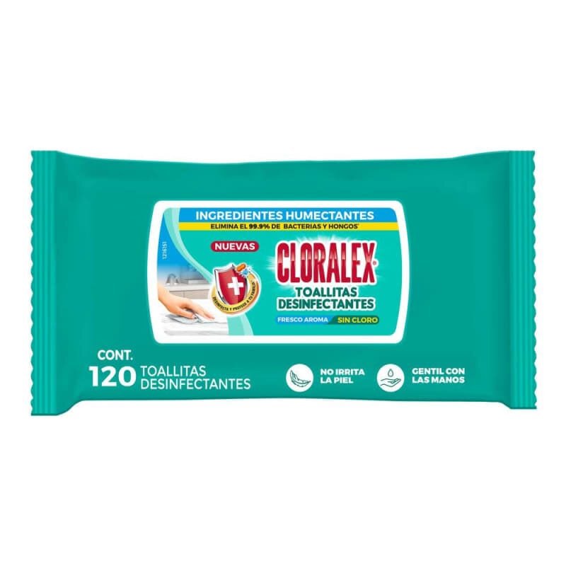 Toallitas Desinfectantes Cloralex con 120 pzas