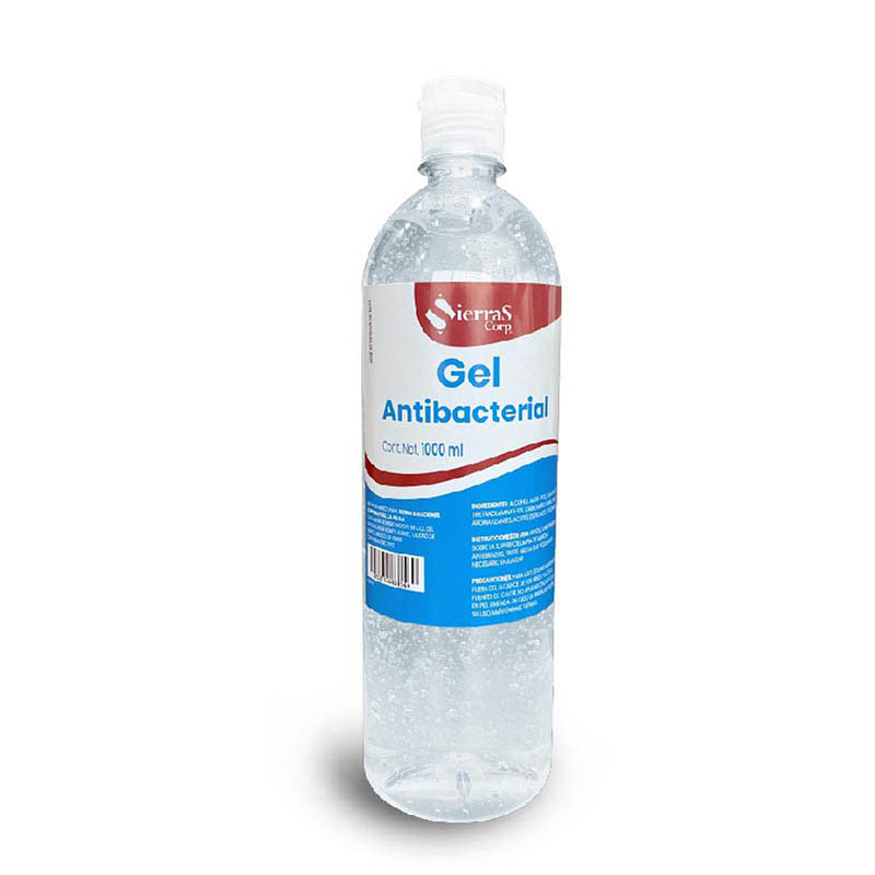 Botella De Gel Antibacterial 1 Litro 70% Alcohol.