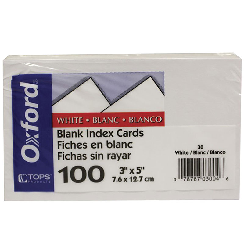 Tarjeta Indice Oxford Blanca 3x5" 10 0 Piezas