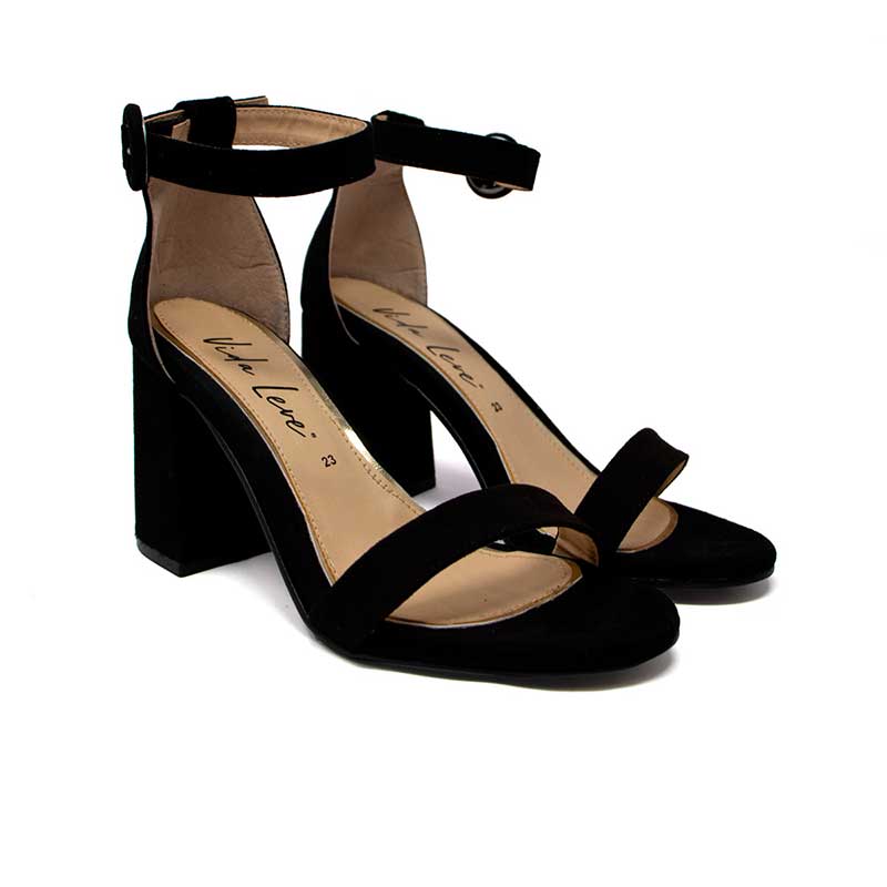 Zapatilla De Tacon Grueso Vida Leve Para Mujer Color Negro