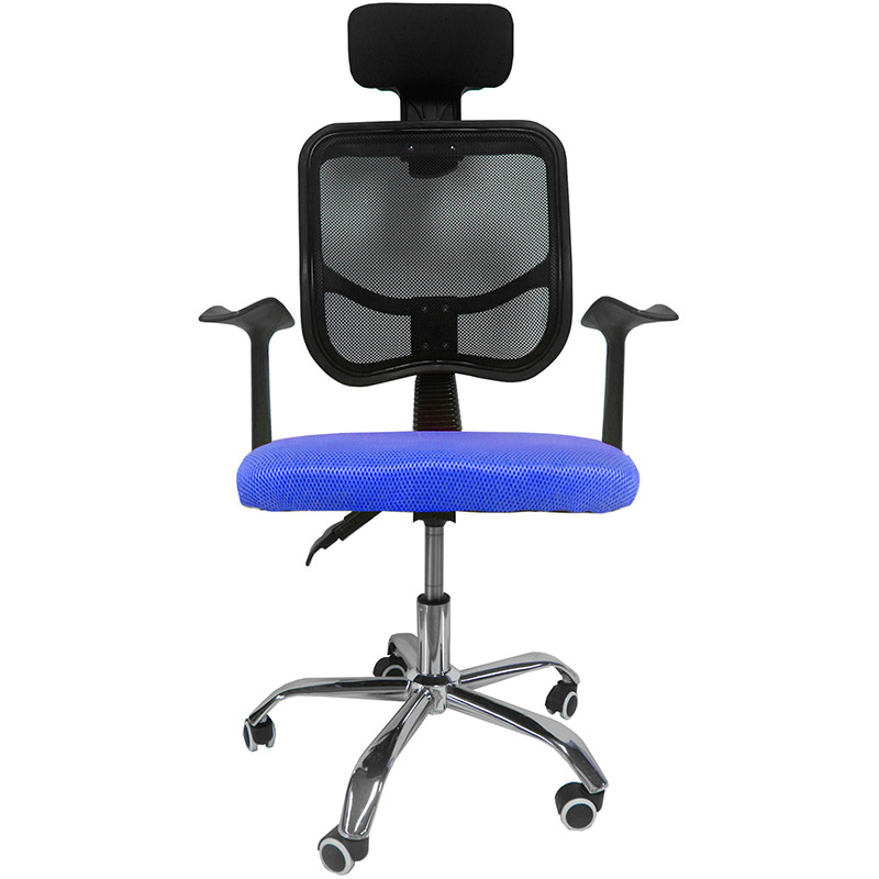 Escritorio Minimalista Kit Silla Oficina Reclinable Cabecera Ajustable Azul