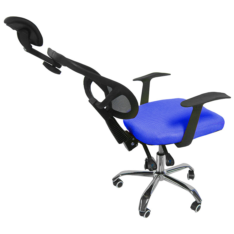 Escritorio Minimalista Kit Silla Oficina Reclinable Cabecera Ajustable Azul