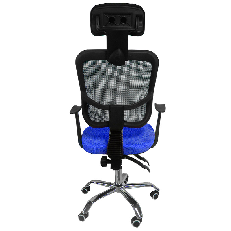 Escritorio Minimalista Kit Silla Oficina Reclinable Cabecera Ajustable Azul