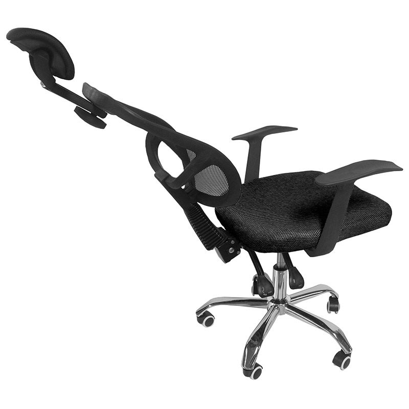 Escritorio Minimalista Kit Silla Oficina Reclinable Cabecera Ajustable  Negro