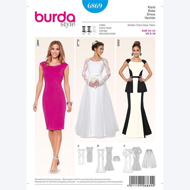 Patrón Burda para Confección de Vestido 6869