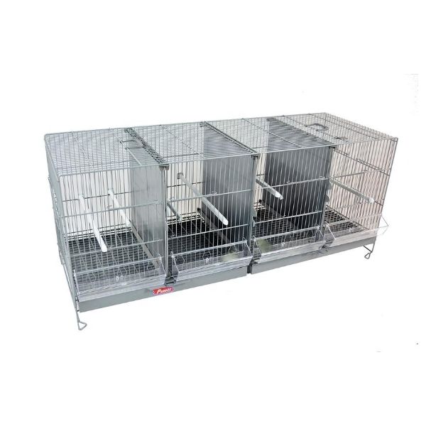 RACK DE 4 JAULAS DESMONABLES DE 100 CM ZINCADAS CON SOPORTE DESARMABLE.