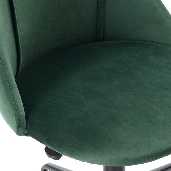 FurnitureR Silla de oficina moderna de tela de terciopelo de respaldo medio-Verde