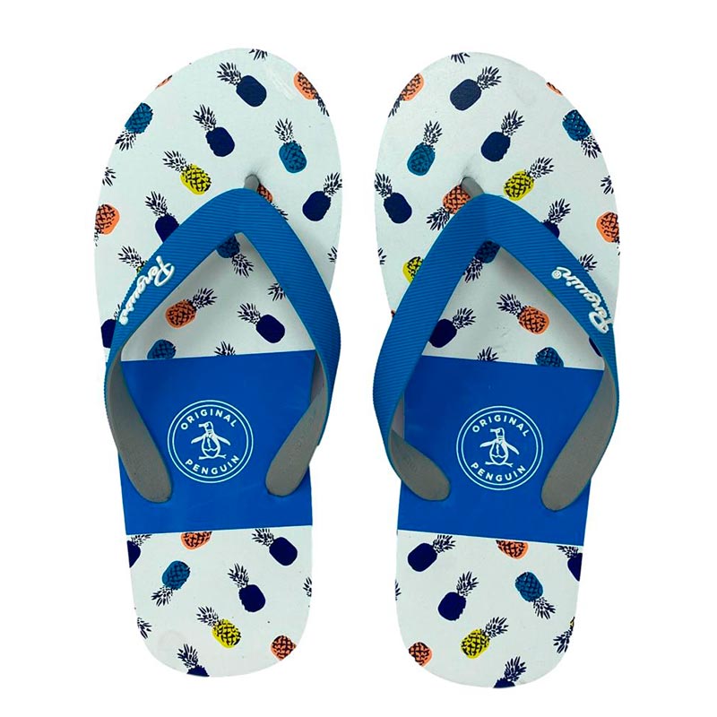 Sandalia Original Penguin Flip Flops Pineapples Color Azul