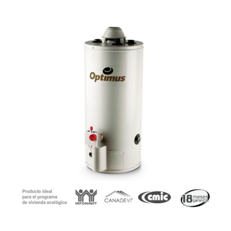 BOILER CALENTADOR DE AGUA OPTIMUS OR 10 GALONES GAS NATURAL Color Perla