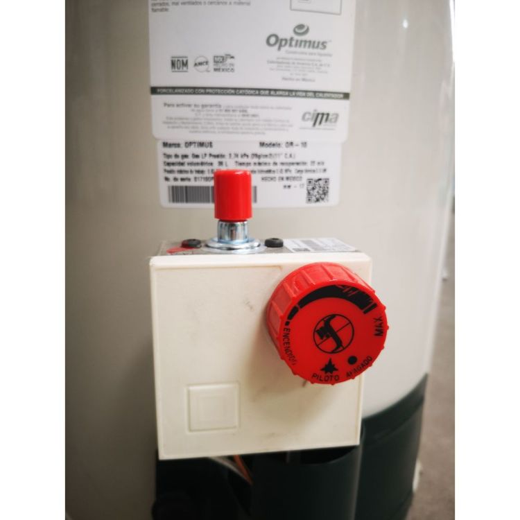 BOILER CALENTADOR DE AGUA OPTIMUS OR 10 GALONES GAS NATURAL Color Perla