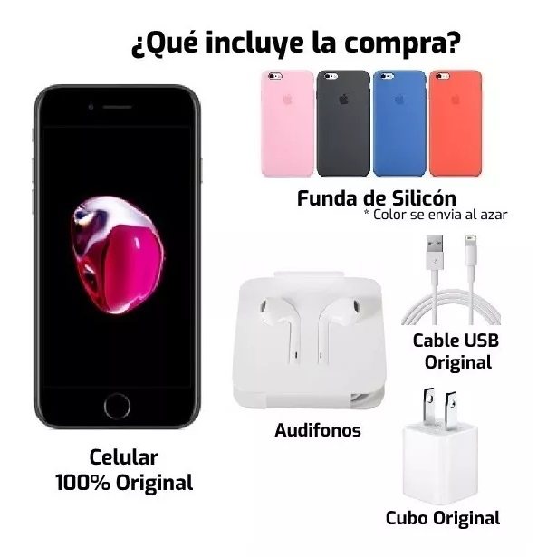 CELULAR Reacondicionado Grado A iPhone 7 PLUS 128GB PLATA+ KIT DE ACCESORIOS.