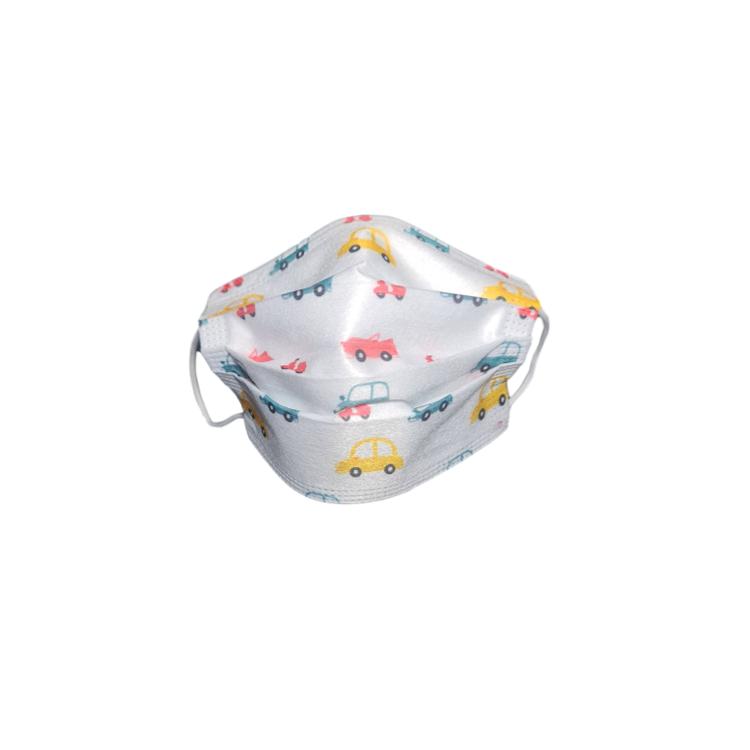 CUBREBOCAS TRICAPA TERMOSELLADO INFANTIL CARRITOS 50 pz.