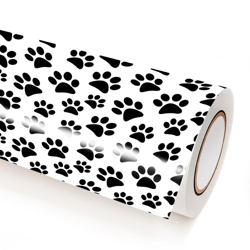 Vinil Decorativo en Lamina Deco Adhesivo 5.5 m x 50 cm MobileCity Pisaditas en Negro