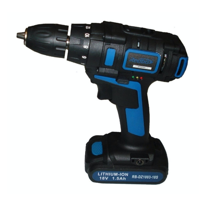 Taladro Atornillador Inalambrico 18v 2 Bateria Ionlitio Redbo RBDZ1003