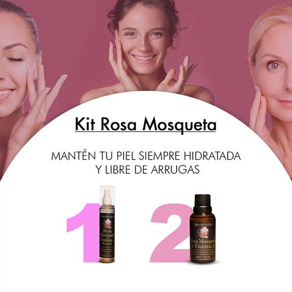 Kit Humectante Rosa Mosqueta I Hidratación Profunda I 1 Aceite de Rosa Mosqueta 30ml + 1 Aceite de Rosa Mosqueta 125ml + Jabón I Hanna White