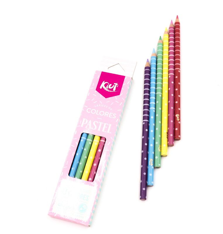 Lapices De Colores Norma Kiut Tonos Pastel 6 Pzas