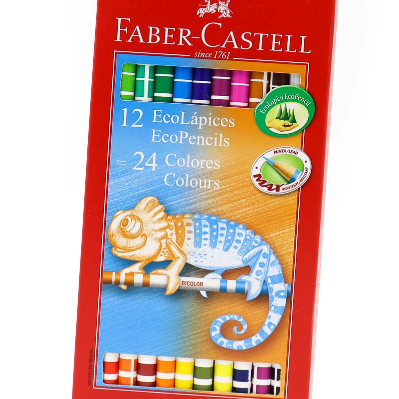 Lapices De Colores Duo Faber Castell Redondo 12=24colores