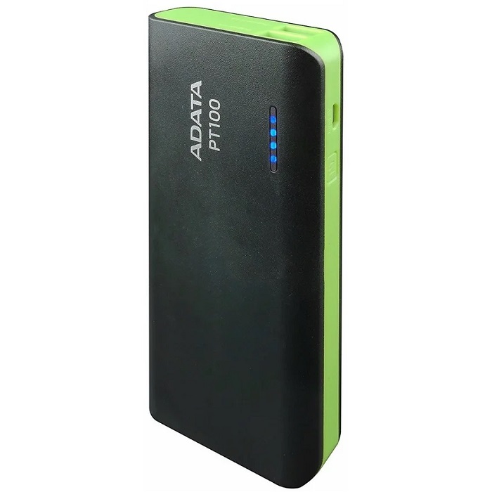 Power bank Adata PT100 10000 mAh con Linterna y 2 entradas USB - Negro